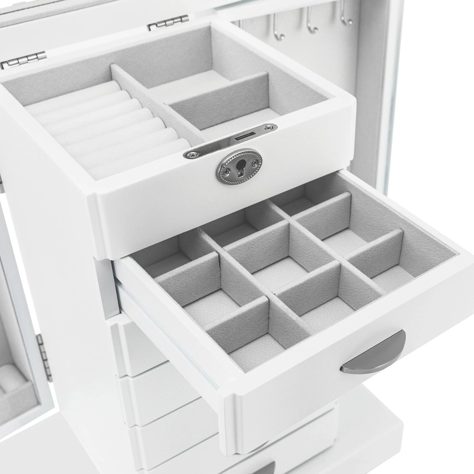 Jewelry Box 7 Layers Jewelry Storage Case Large Organizer with Mirror and Lock | eBay