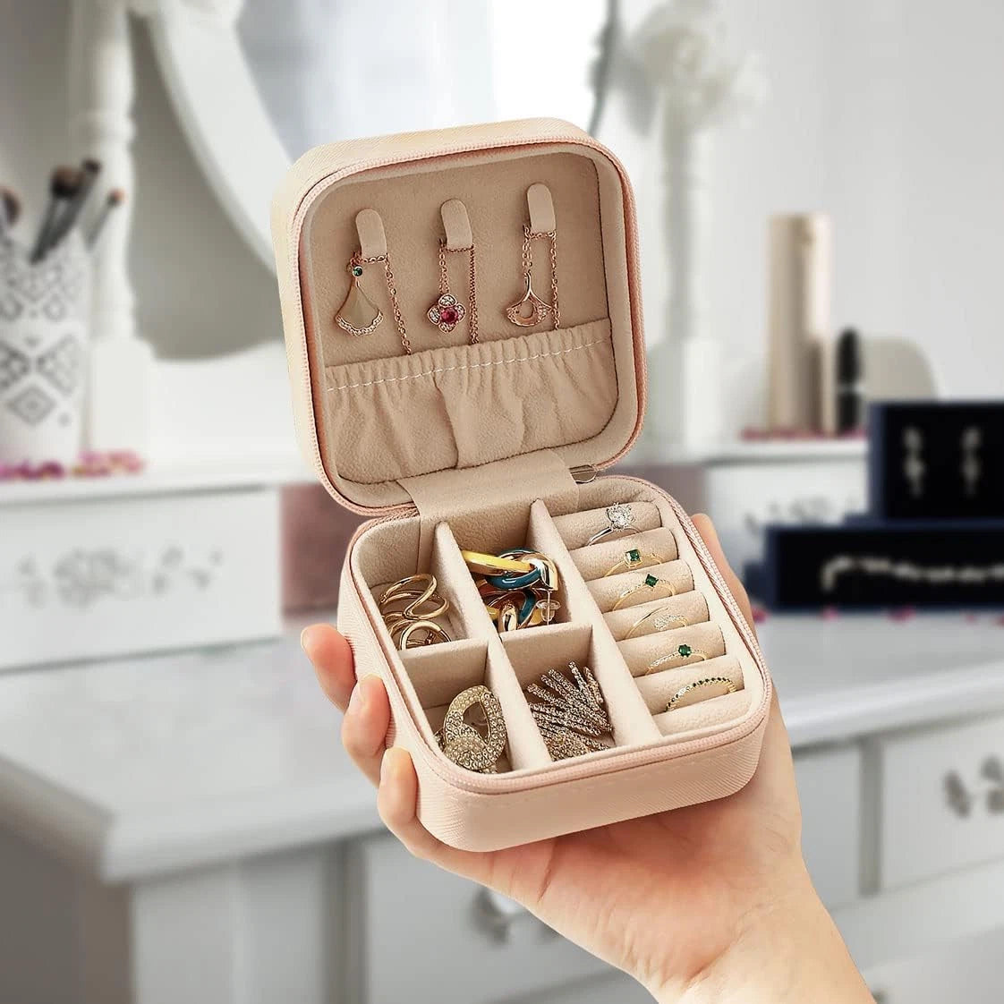 Travel Jewelry Case, Mini Portable Jewelry Travel Boxes, Small Jewelry Organizer | eBay