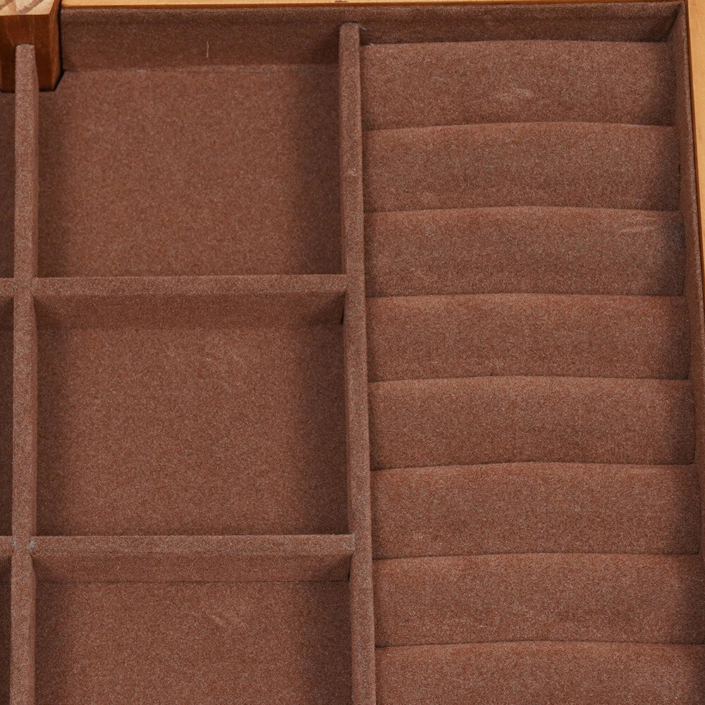 Large Capacity Wooden Jewelry Box W/ Safe Lock 3 Layers Retro Storage Organizer | eBay