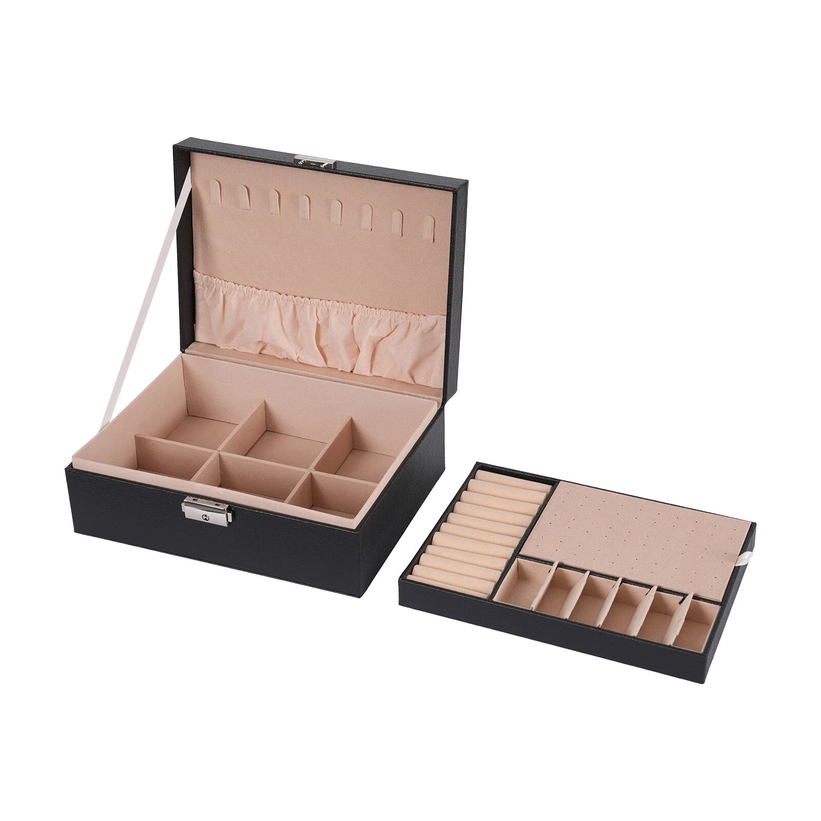 2 Layer Jewelry Box Jewelry Storage Organizer Case Cabinet Black 9.1*6.7*3.5 in | eBay