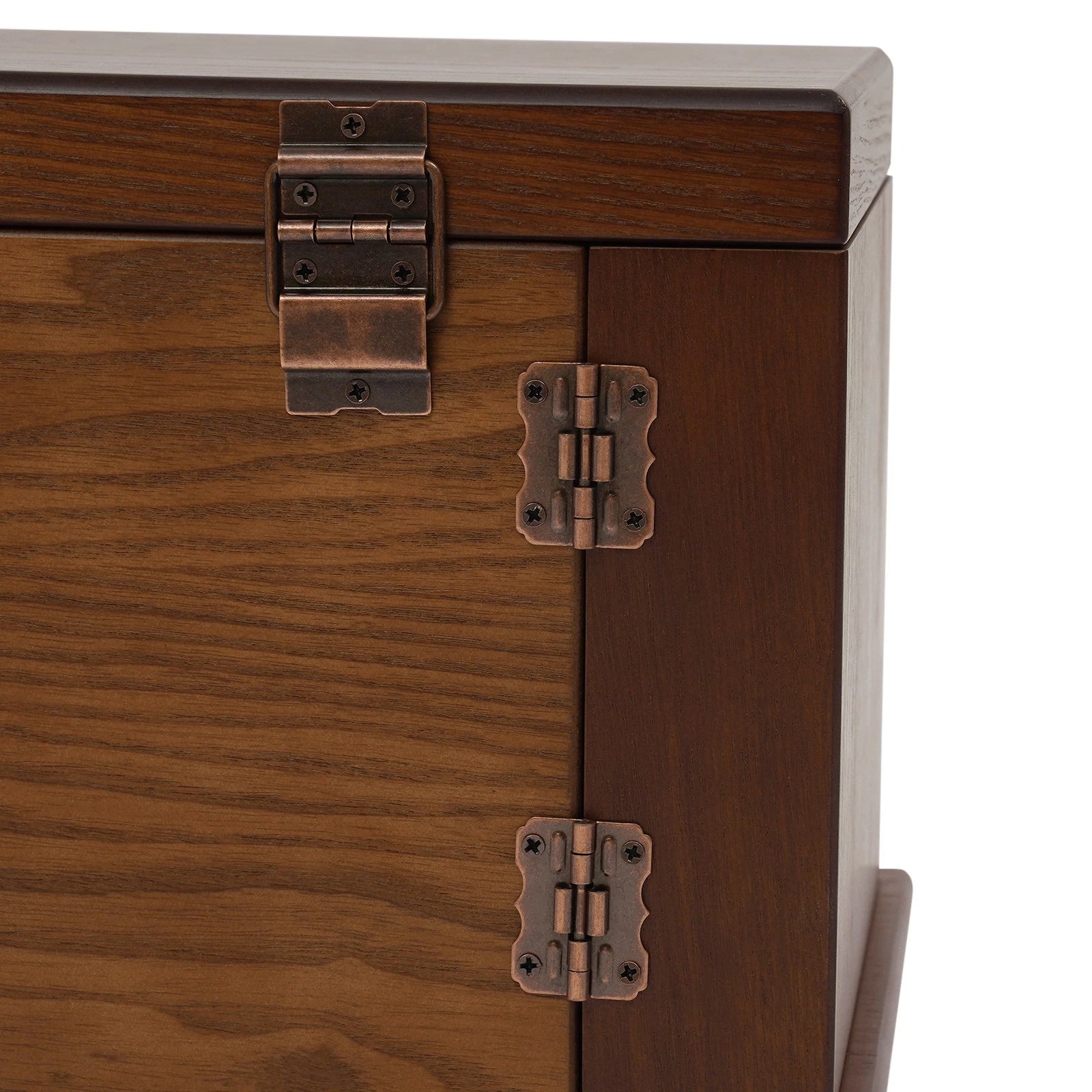 4-Tier Retro Solid Wood Jewelry Box Jewelry Case Lockable Ring Cabinet W/ Mirror | eBay