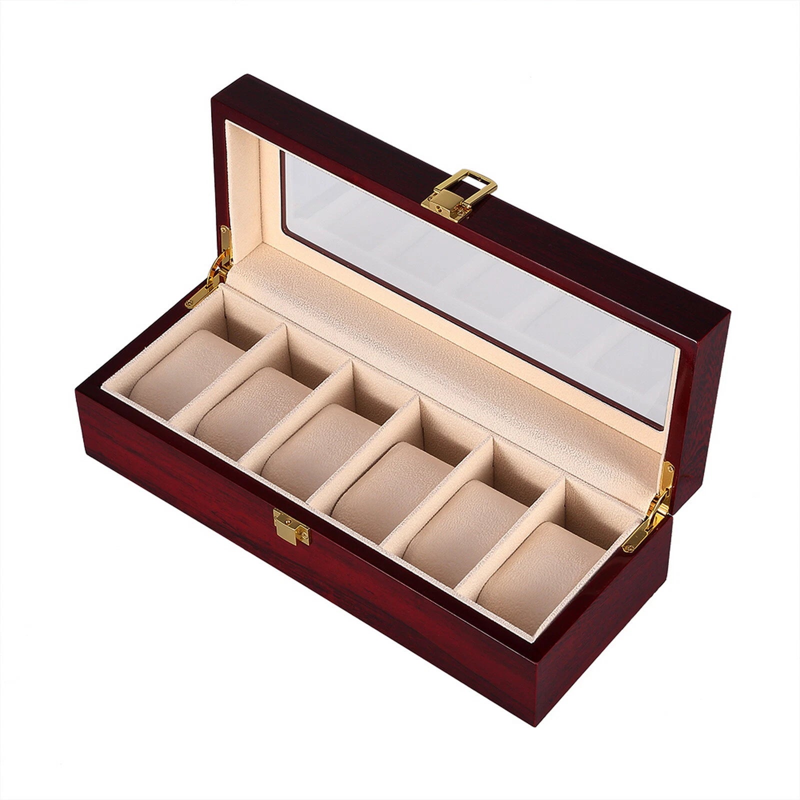 Watch Box Case Organizer Watches Holder Jewelry Storage Top Glass Display Gift | eBay