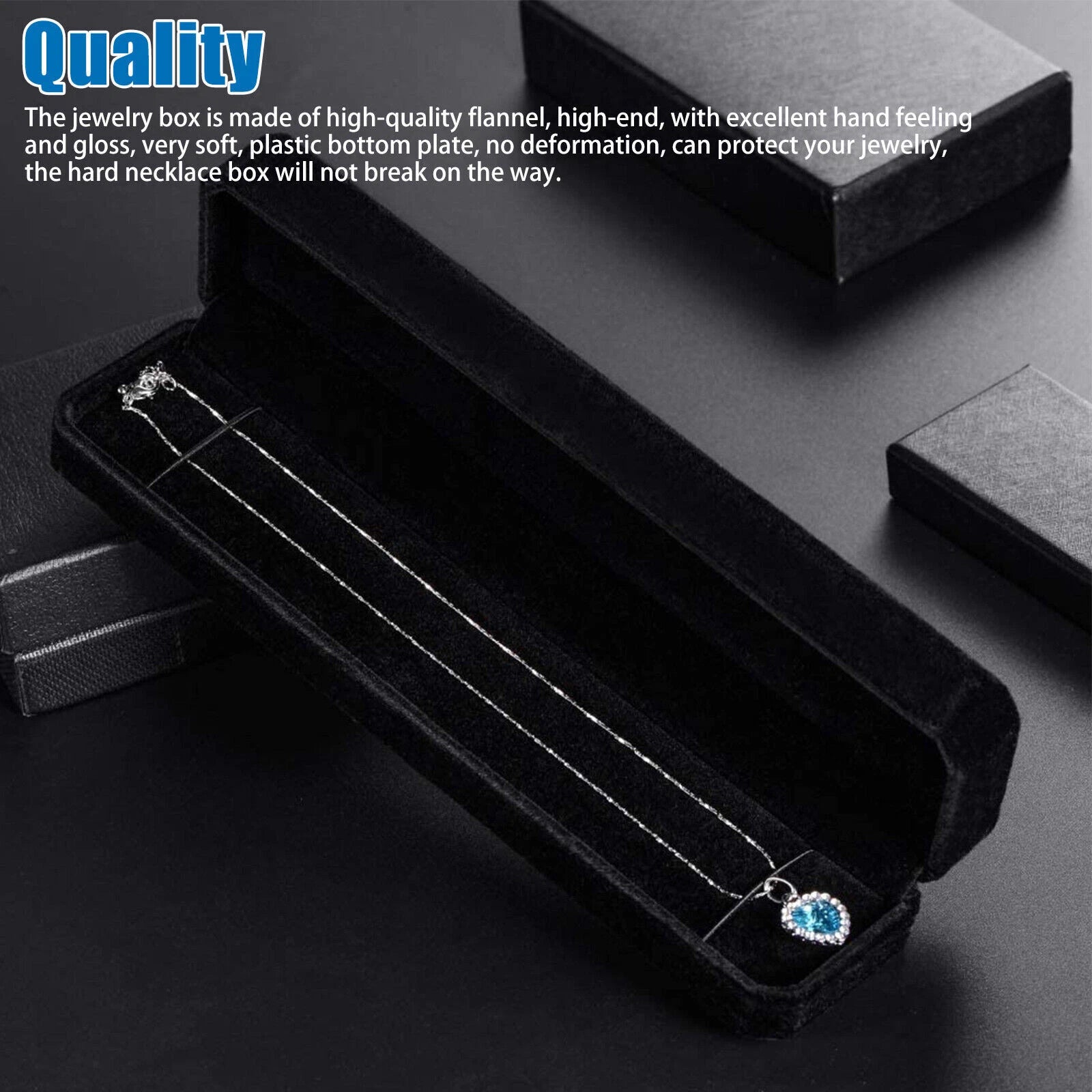Black Velvet Bracelet Chain Necklace Gift Box Case Jewelry Display for Weddings | eBay