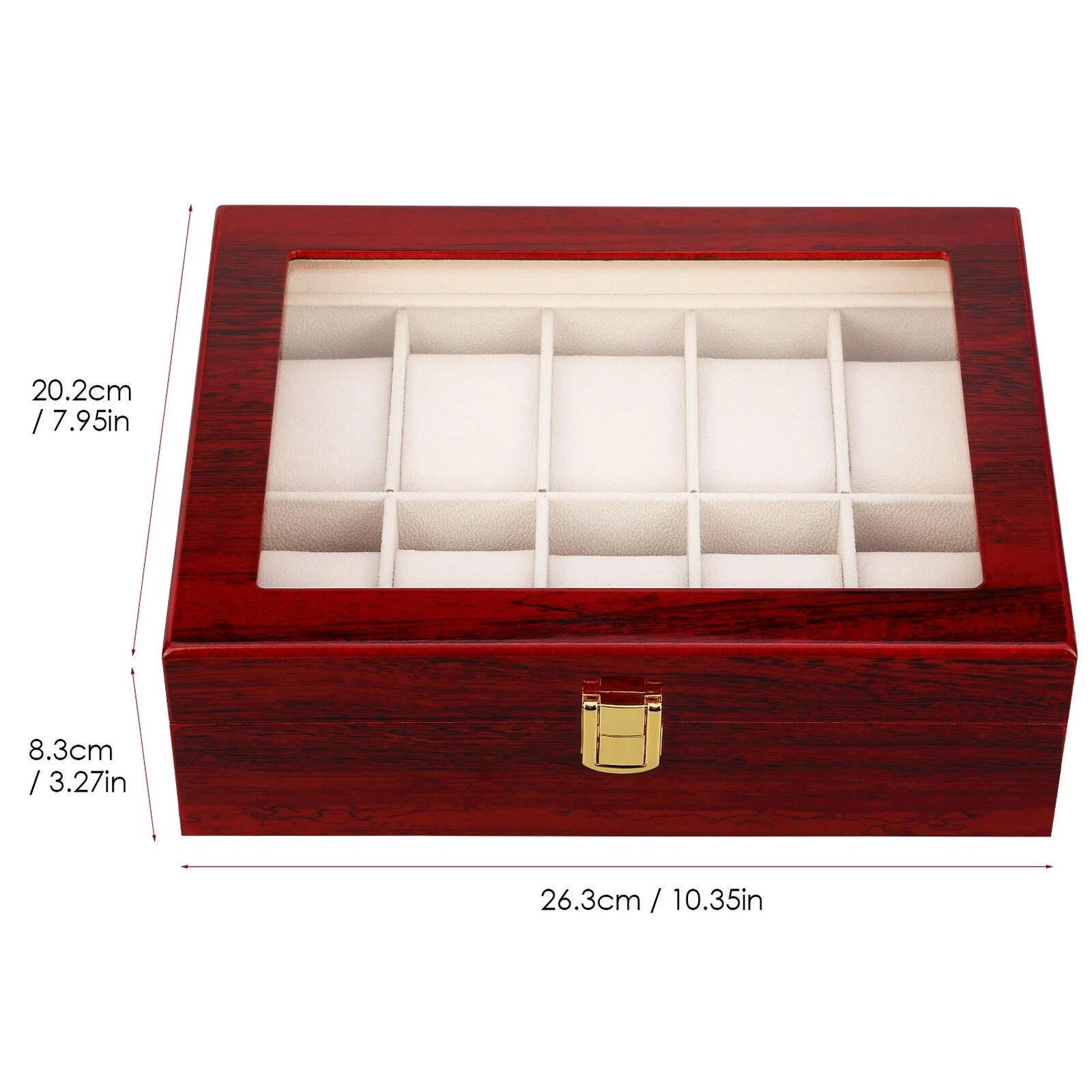 Watch Box Case Organizer Watches Holder Jewelry Storage Top Glass Display Gift | eBay