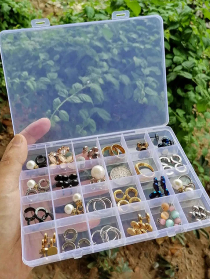 1 pc Clear Plastic Jewelry Box Organizer with Adjustable Dividers Storage Case | eBay