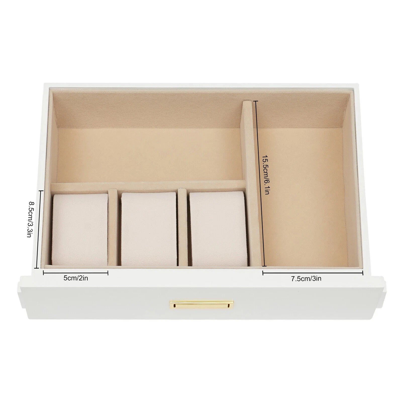 Large Wooden Jewelry Storage Box 3 Layers Organizer 2 Drawers Cabinet | eBay