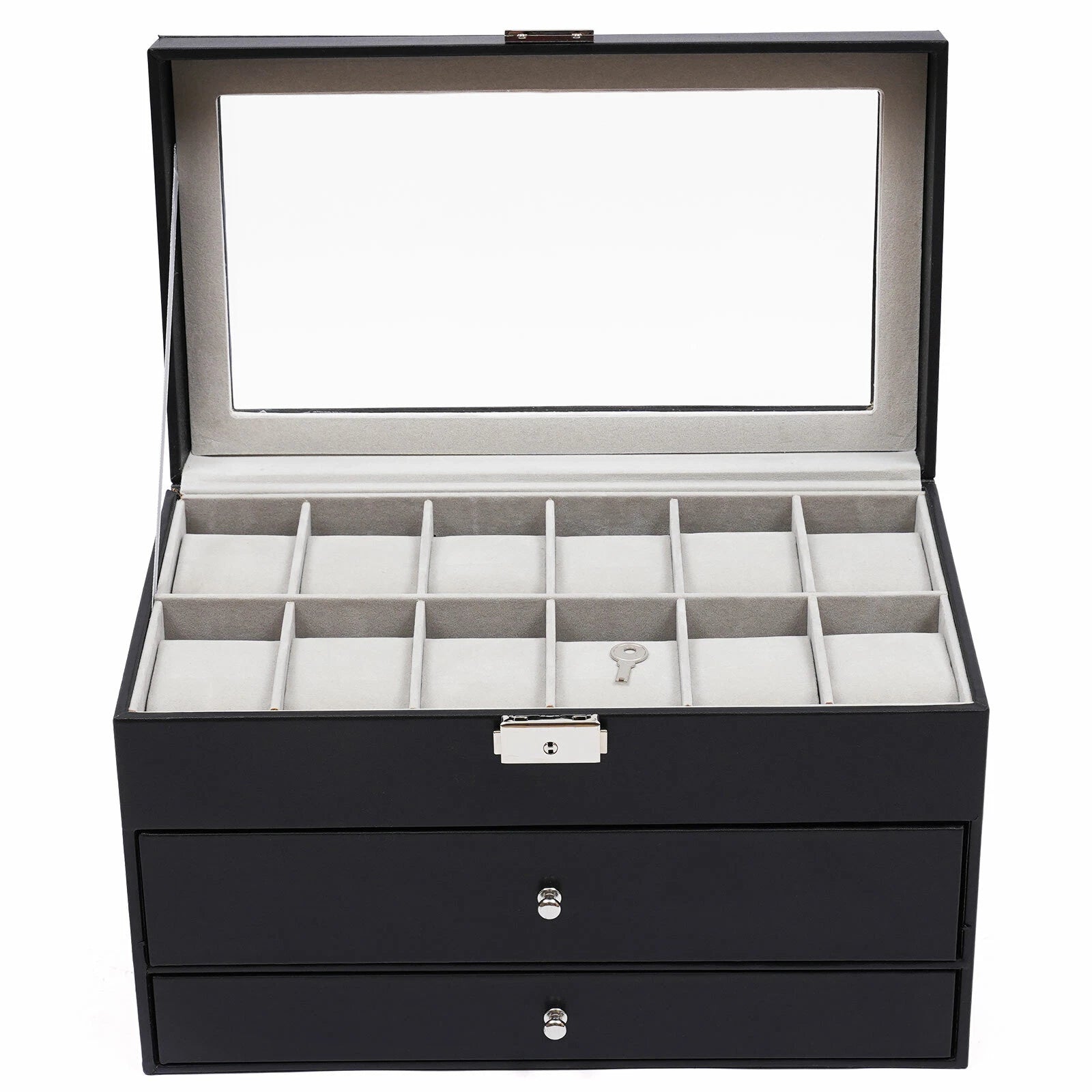 3-Layer Jewelry Storage Box 25 Slots Watch Sunglasses Organizer Display Case | eBay