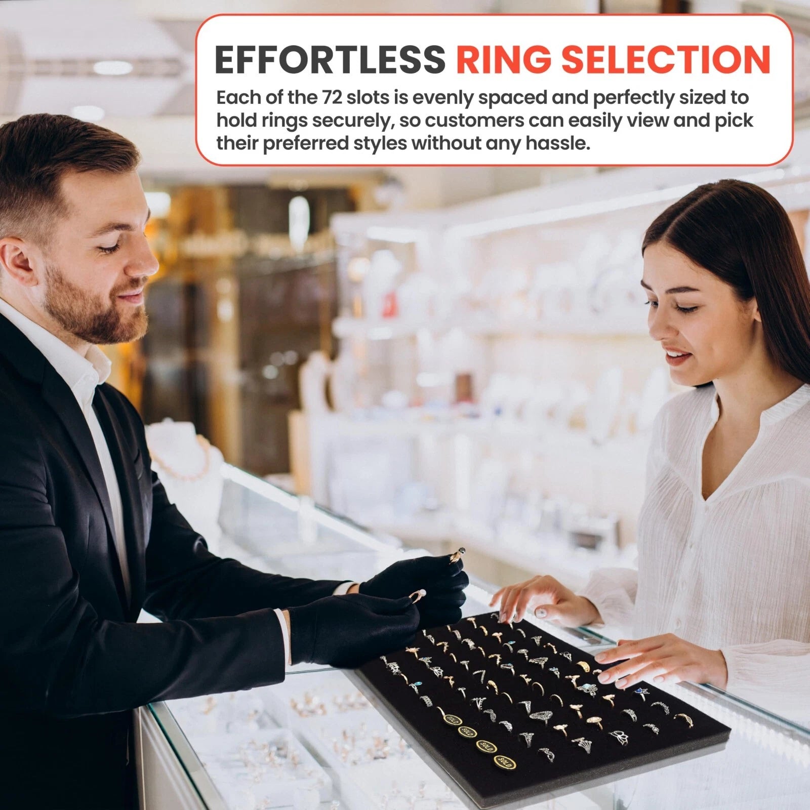 Novel Box 72 Slot Ring Earring Jewelry Tray Foam Velvet Liner in Various Colors | eBay