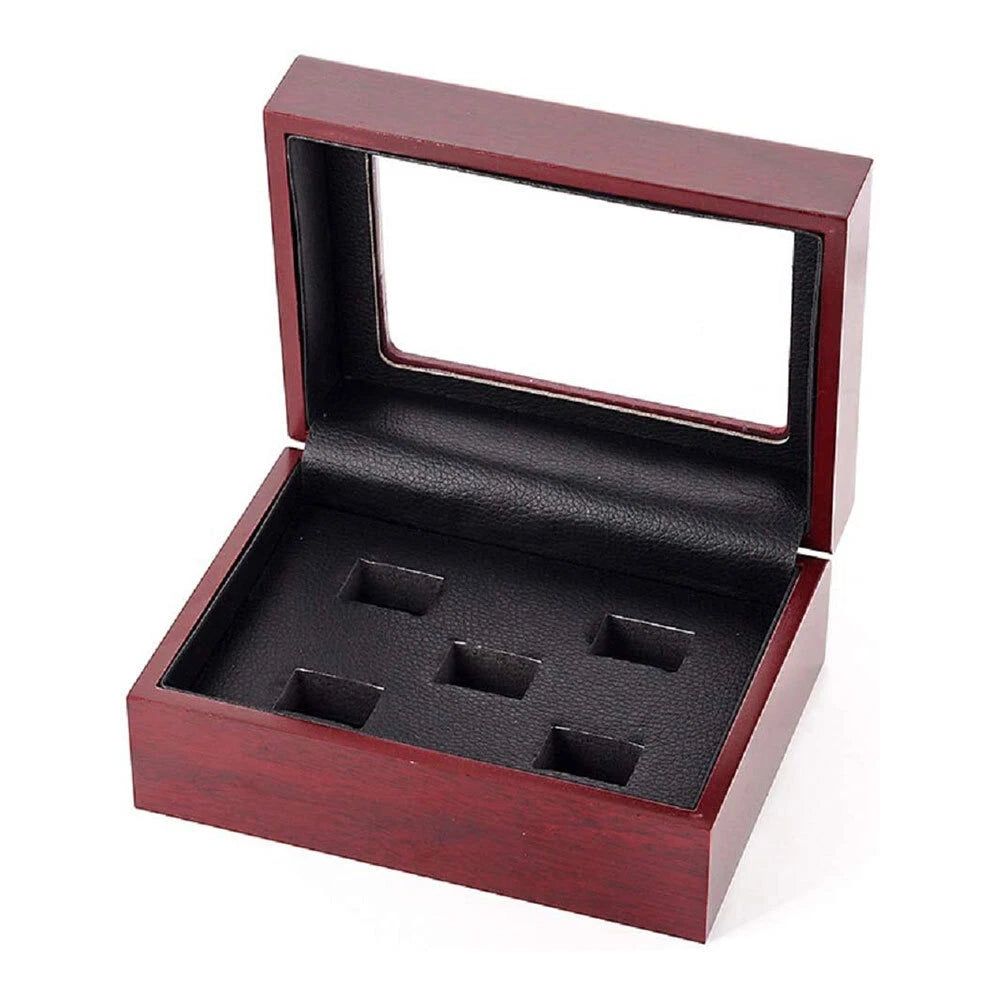 2/3/4/5/6 Championship Ring Display Box Wooden Collection Case Storage Holder | eBay