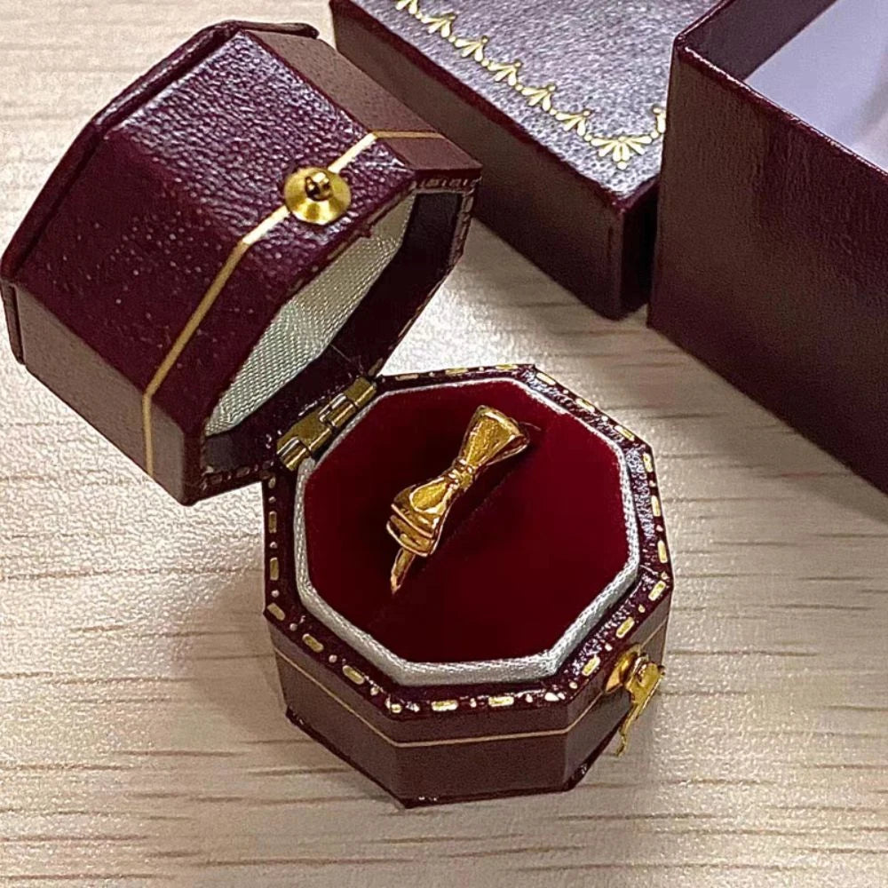 Luxury Vintage Leather Ring Boxes Engagement Wedding Ring Box Jewellery Case | eBay