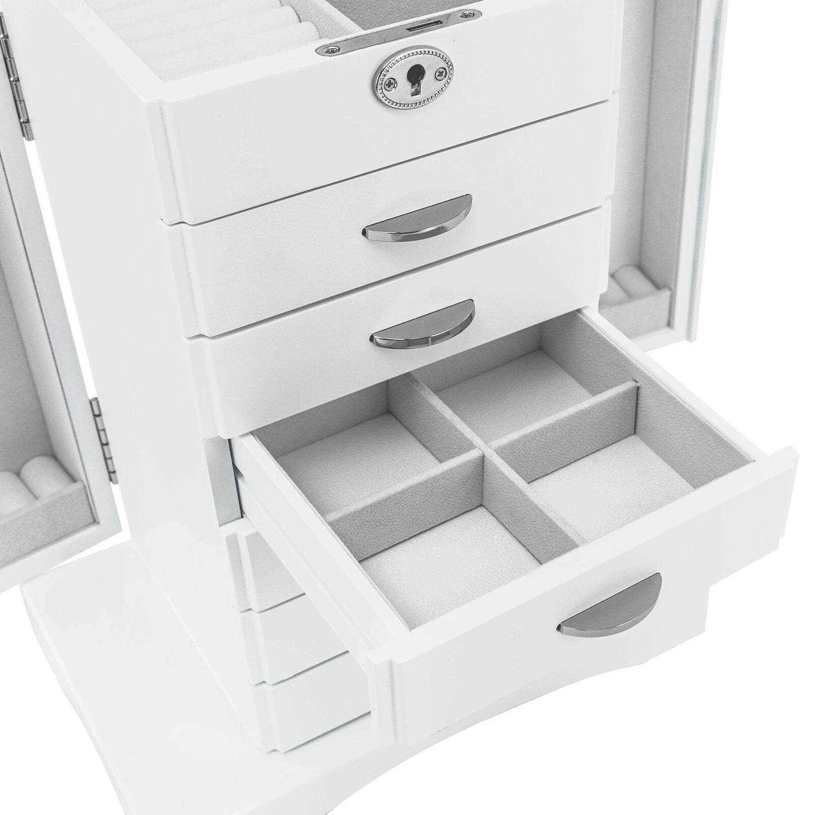 Jewelry Box 7 Layers Jewelry Storage Case Large Organizer with Mirror and Lock | eBay