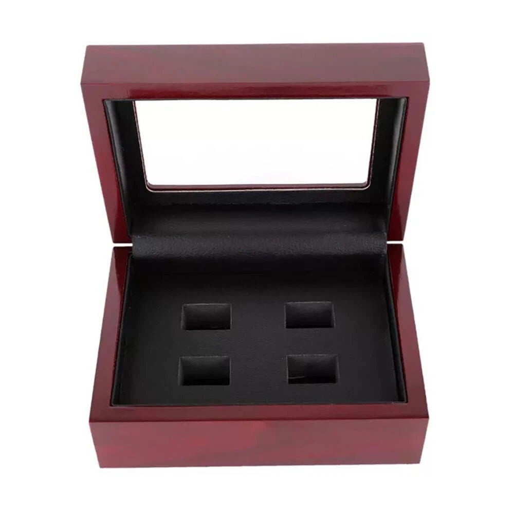 2/3/4/5/6 Championship Ring Display Box Wooden Collection Case Storage Holder | eBay