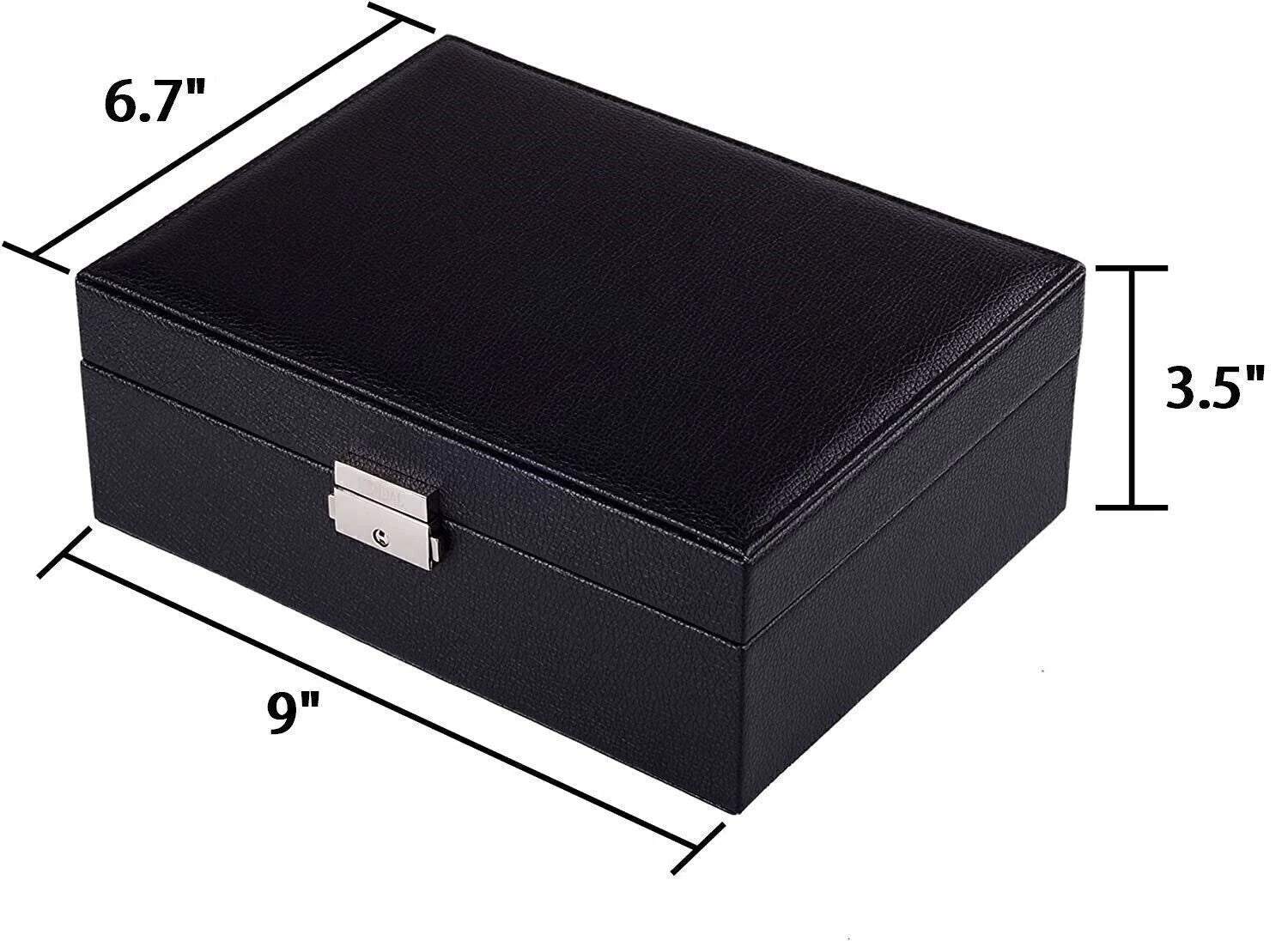 2 Layer Jewelry Organizer Box, PU Leather Jewelry Box with Removable Tray NEW | eBay