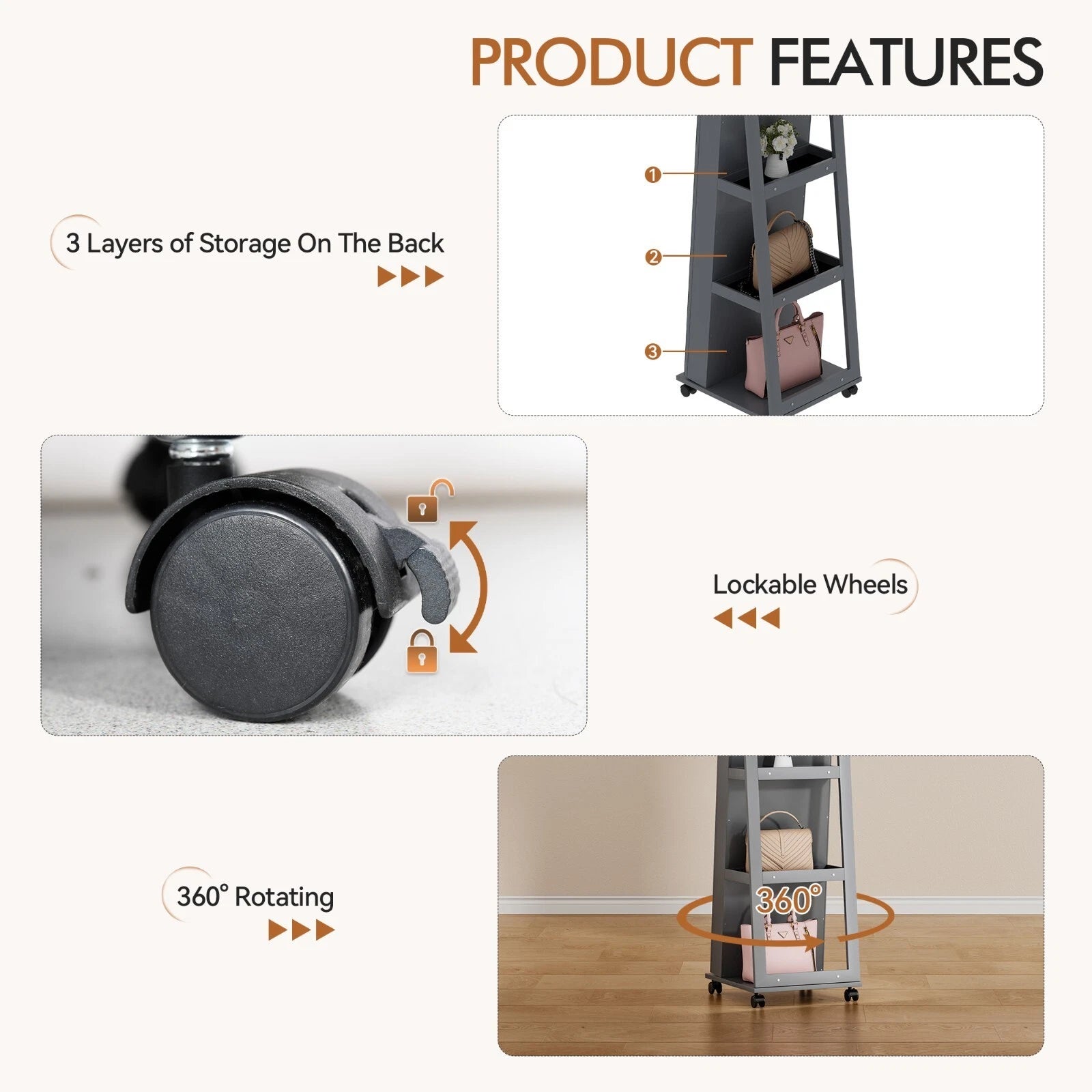 360°Rotating LED Jewelry Armoire with Lockable, Large Capacity Jewelry Organizer | eBay