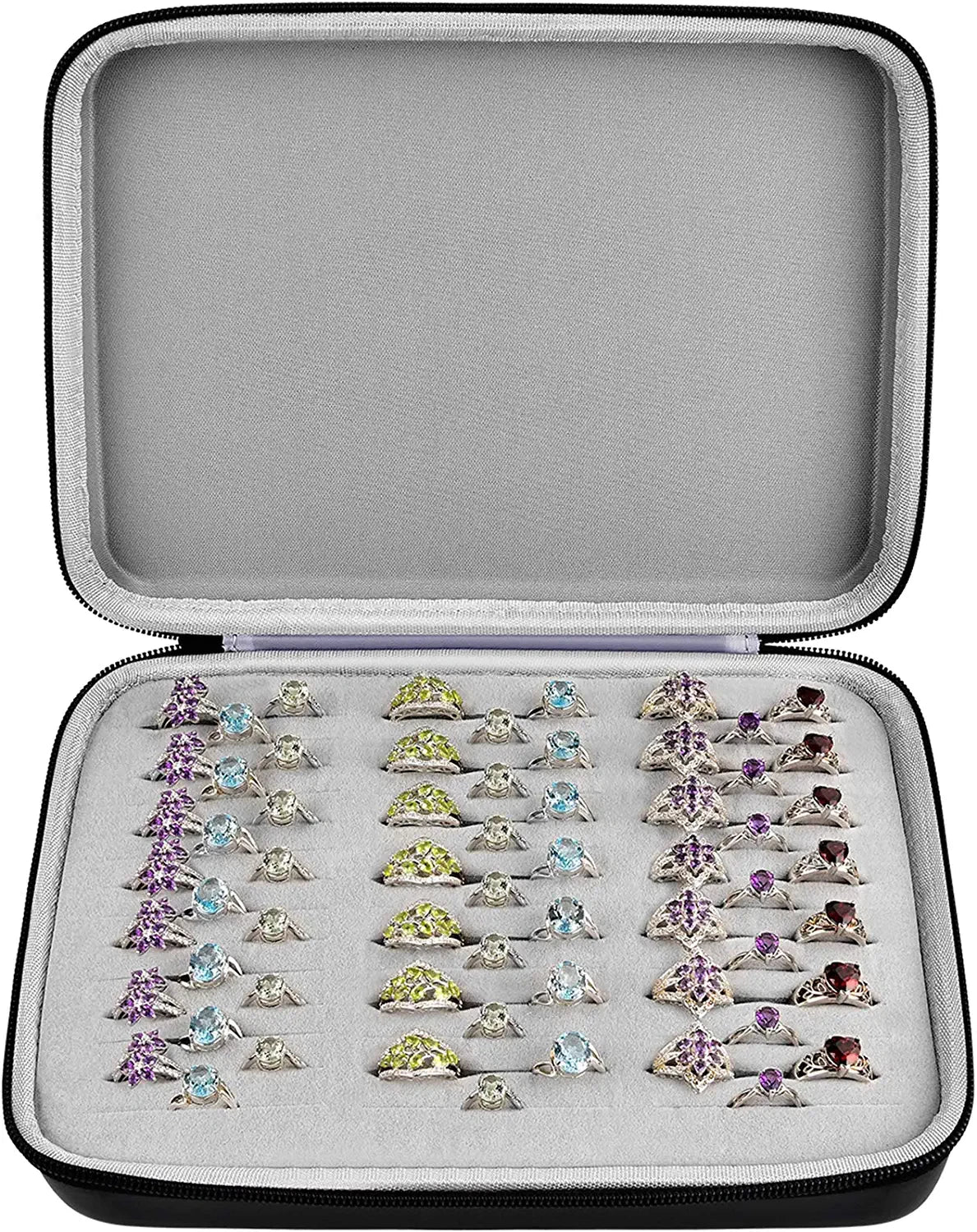 Ring Organizer Storage Case Jewelry Ring Display Collector Box with 42 Slots | eBay
