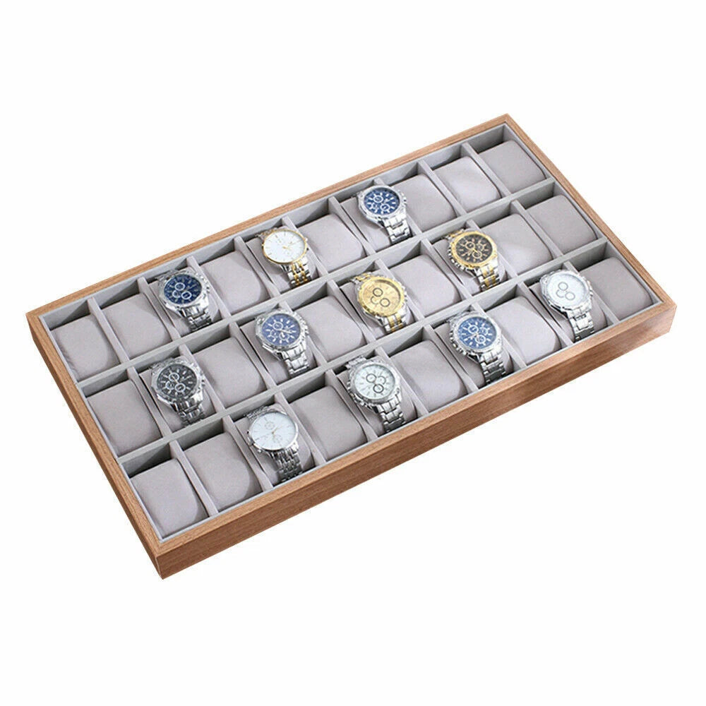 30 Slots Wood Watch Box Jewelry Storage Case Organizer Display Box Holder Tray | eBay