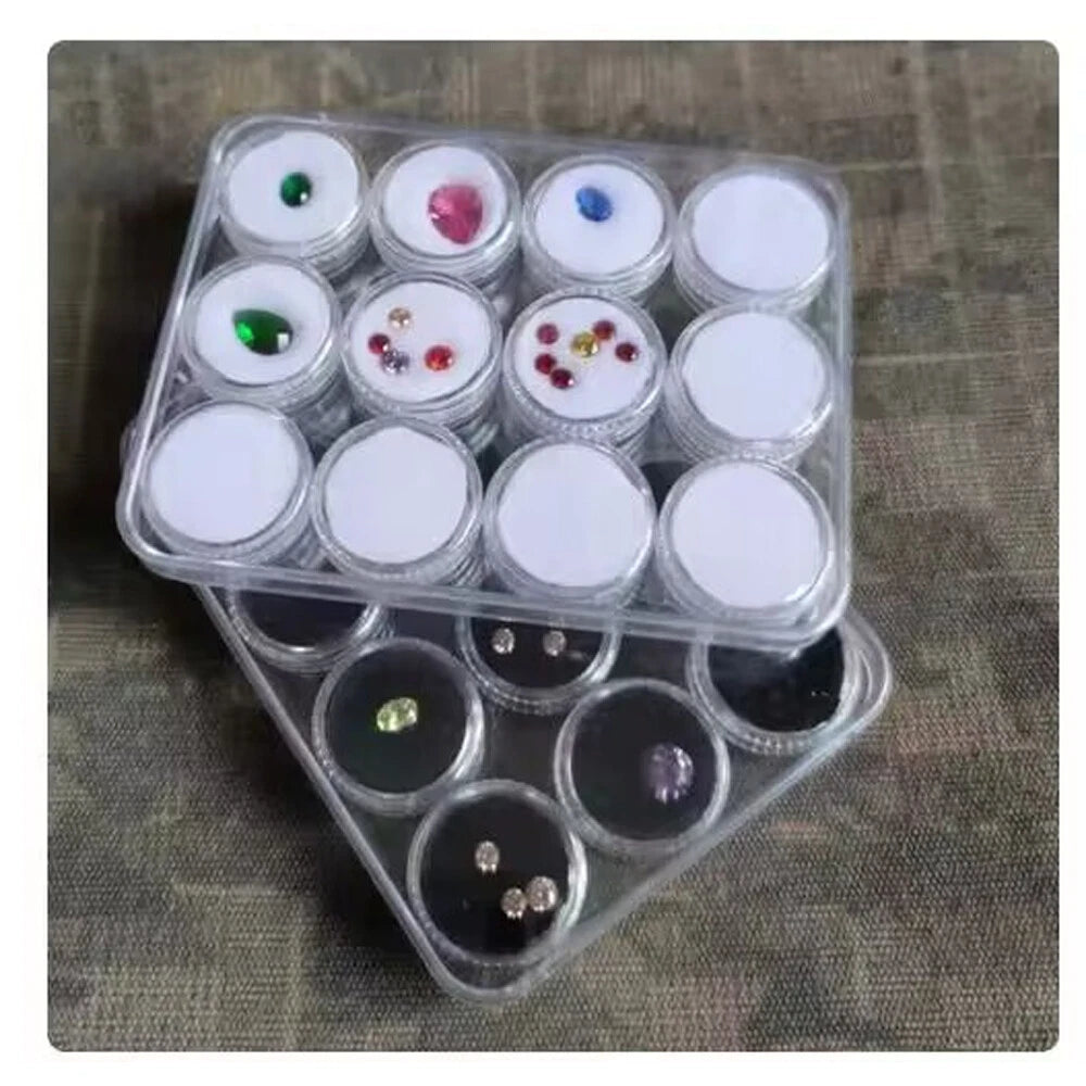 Loose Diamond White Capsule Storage Box Jewelry Gem Beads Display Case Holder | eBay