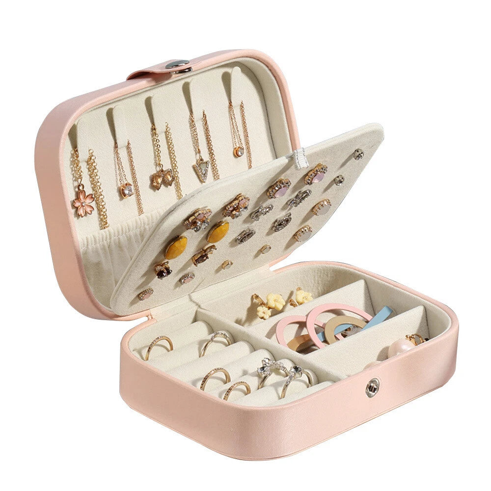 Portable Travel Jewelry Box Organizer Velvet Earring Ring Display Ornaments Case | eBay