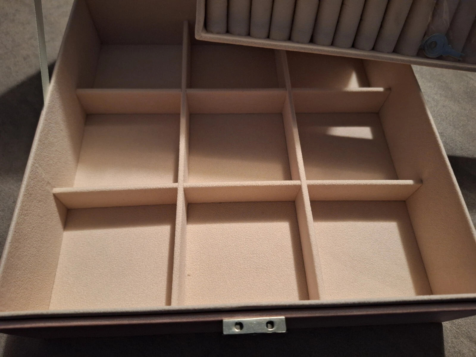 Jewelry Box Organizer W/ KEY, for Women 2 Layers PU Leather Jewelry Box. 10x10x4 | eBay