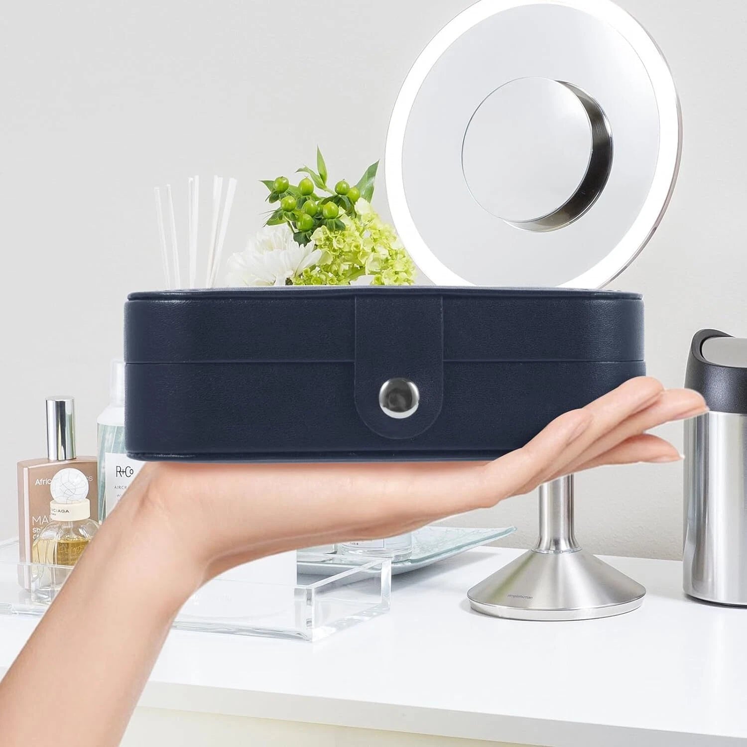 Double Layer Jewelry Box Organizer Case Rings Earrings Necklace Storage Portable | eBay