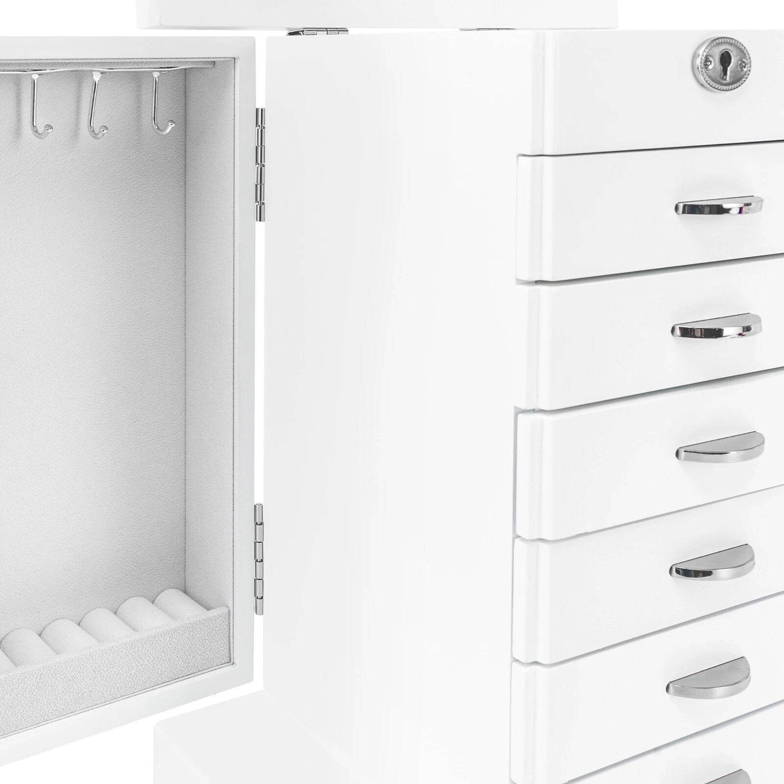 Jewelry Box 7 Layers Jewelry Storage Case Large Organizer with Mirror and Lock | eBay