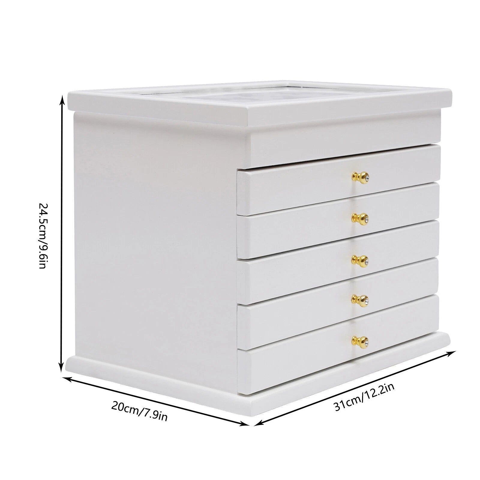 6 Layers Wooden Large Jewelry Box/Jewel Case Cabinet Storage Organizer White | eBay