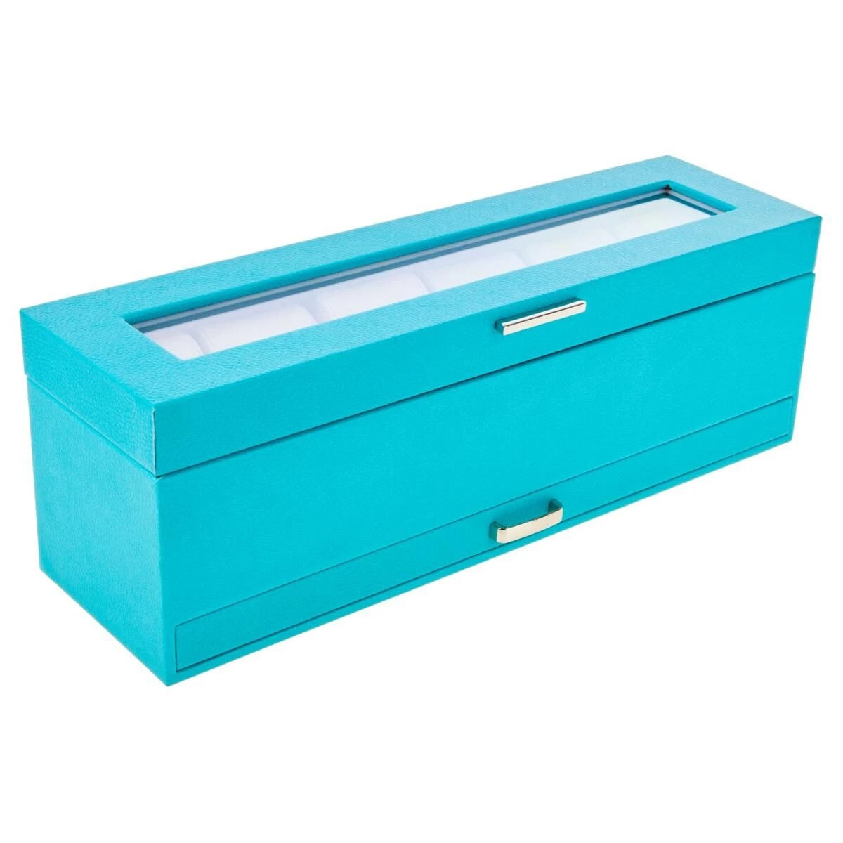 *Prestige 6-Slot Watch / Bracelet Storage Box with Jewelry Drawer - Turquoise | eBay