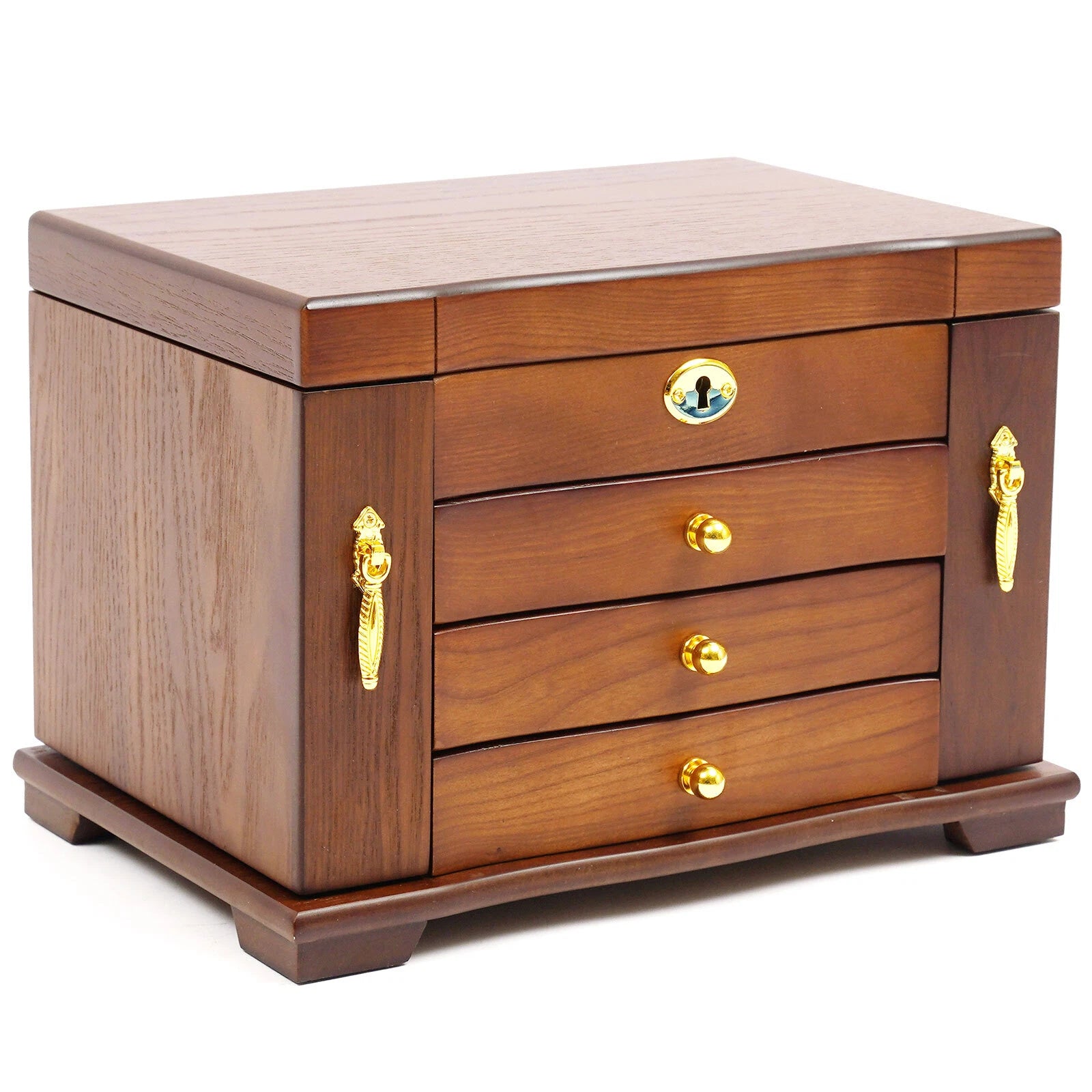 Lining Jewelry Box Wooden Jewelry Storage Case W/mirror&lock Watch Necklace Case | eBay