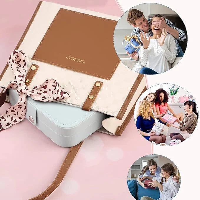 Portable Jewelry Box Organizer Leather Jewellery Ornaments Case Travel Storage | eBay