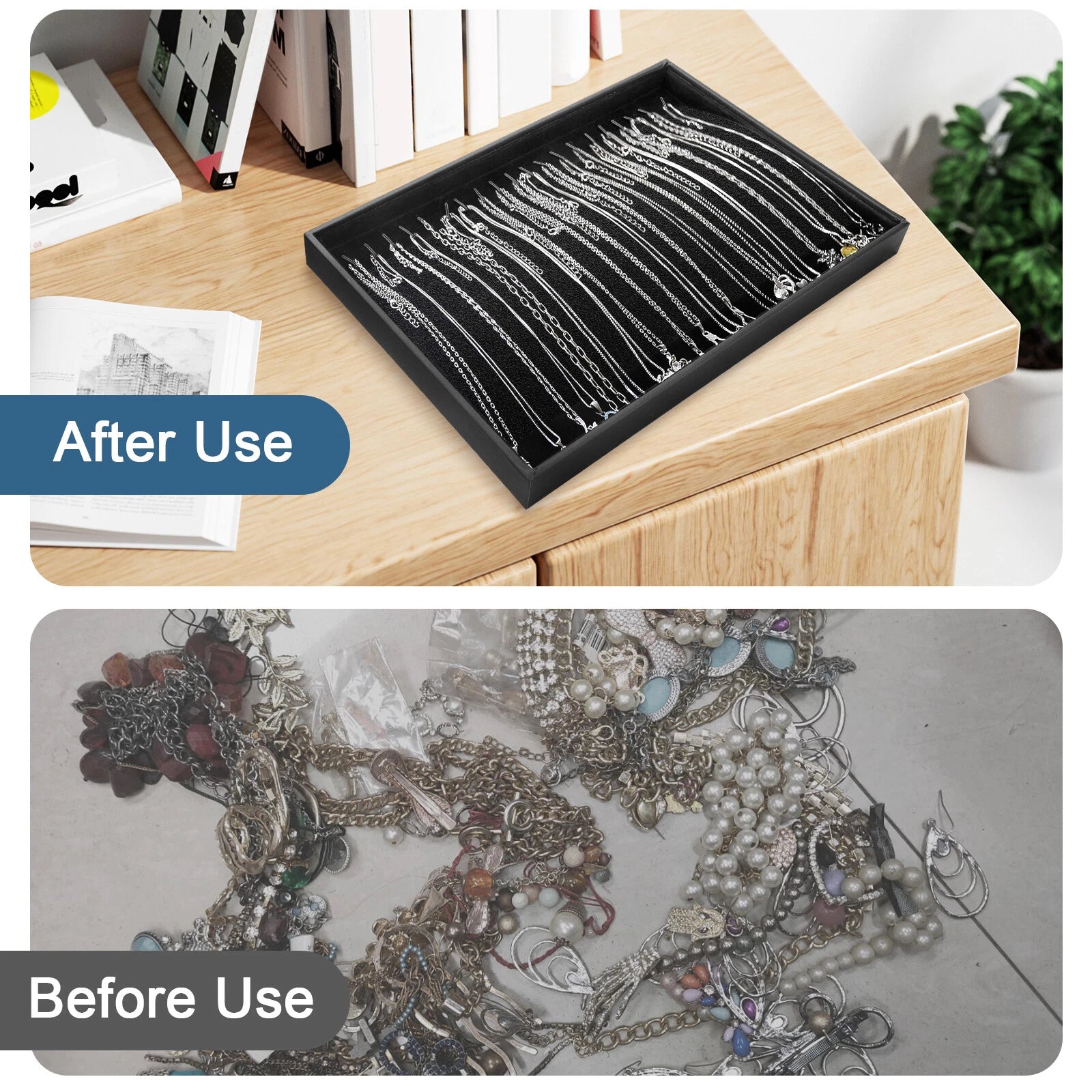 Stackable Jewelry Necklace Tray, Velvet Necklace Organizer Showcase Display Case | eBay