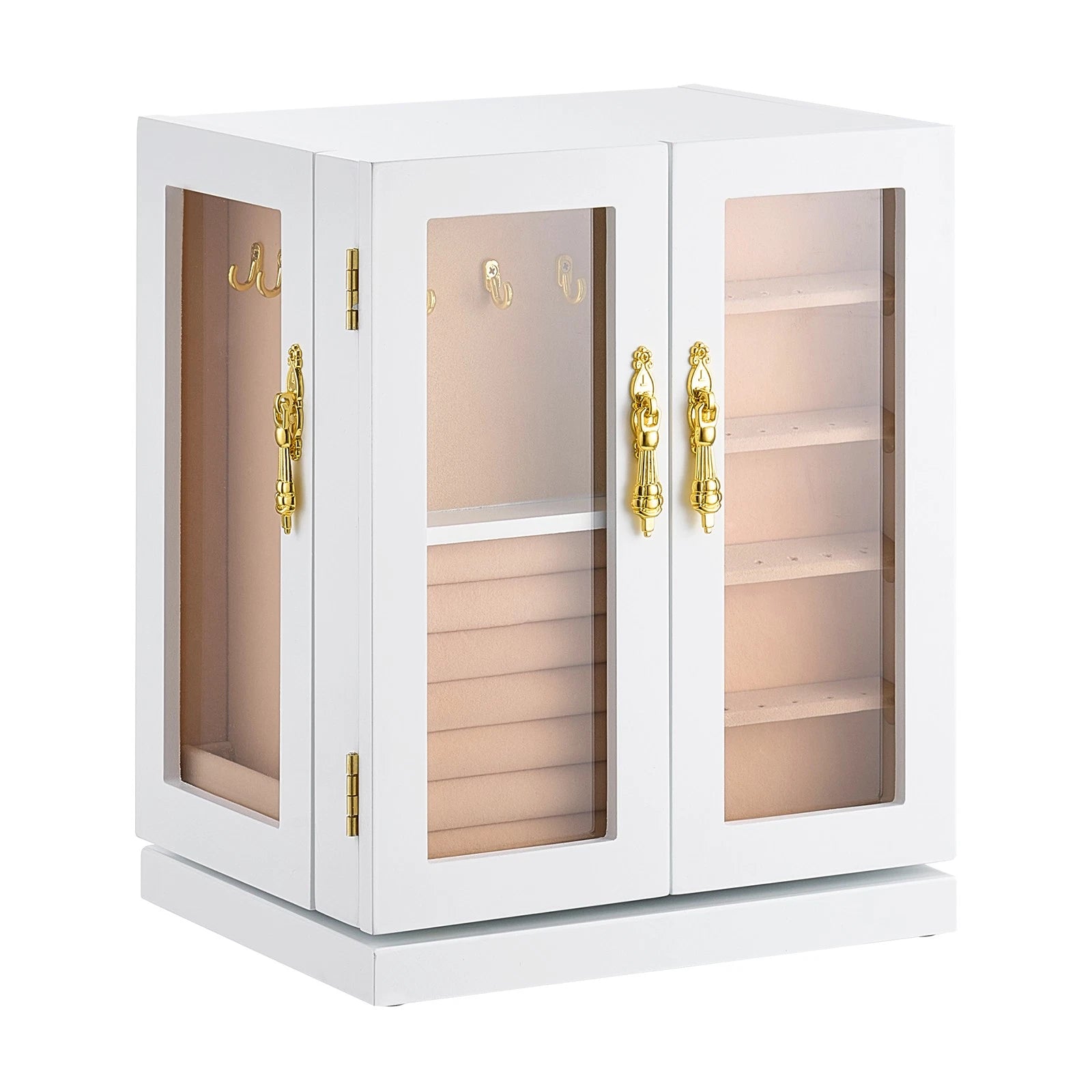 Jewelry Box 360° Rotating Jewelry Organizer with 5 Spacious Drawers White | eBay