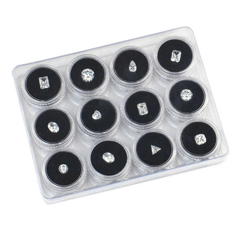 Loose Diamond White Capsule Storage Box Jewelry Gem Beads Display Case Holder | eBay