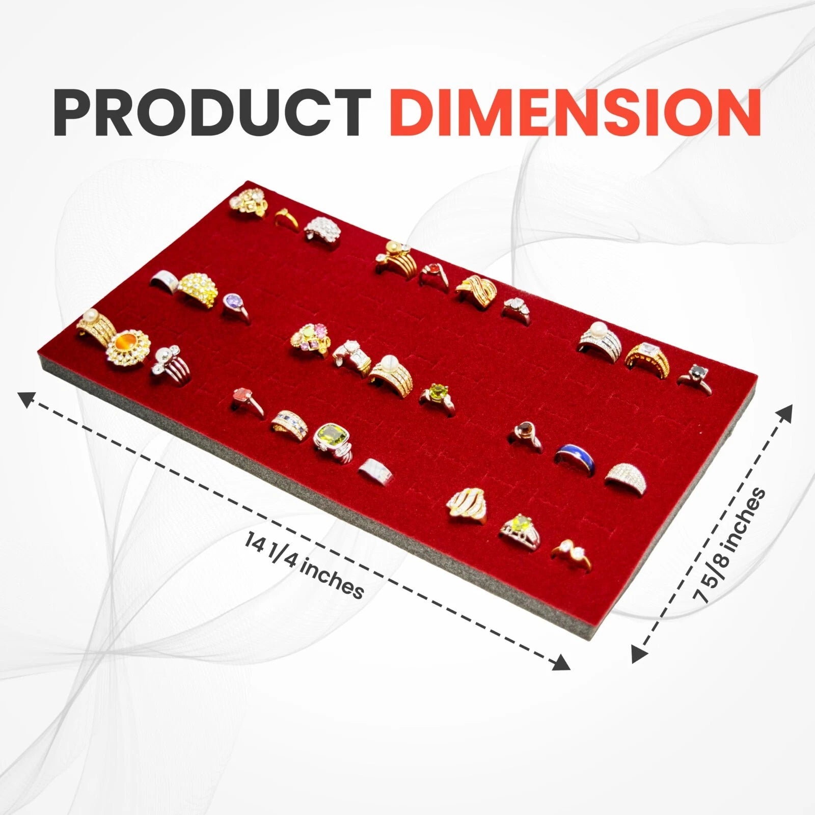 Novel Box 72 Slot Ring Earring Jewelry Tray Foam Velvet Liner in Various Colors | eBay