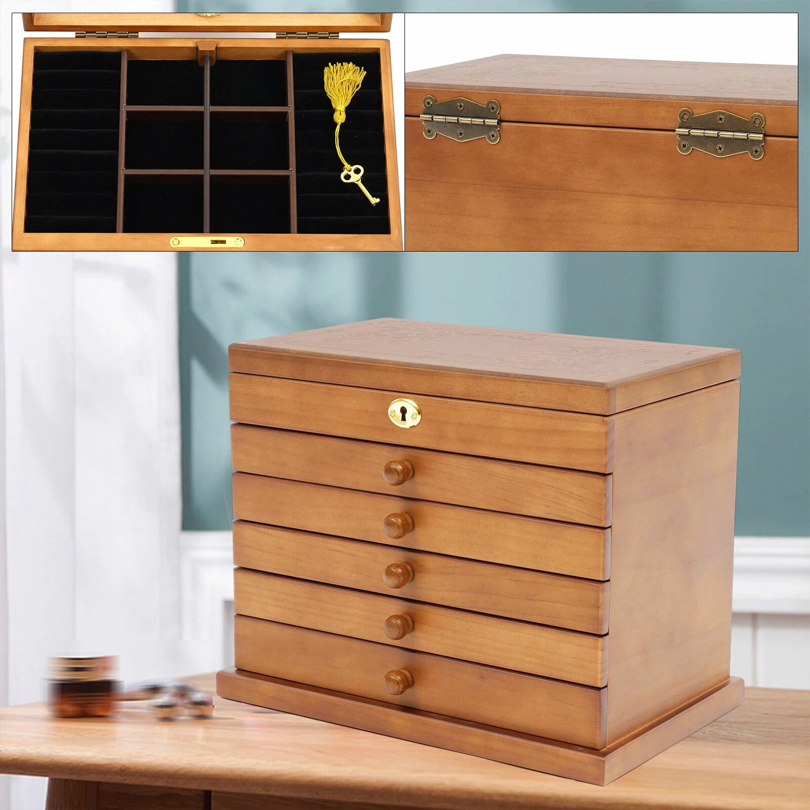 Large Jewelry Box Organizer for Women Girls Jewelry Storage Case with Drawers US | eBay