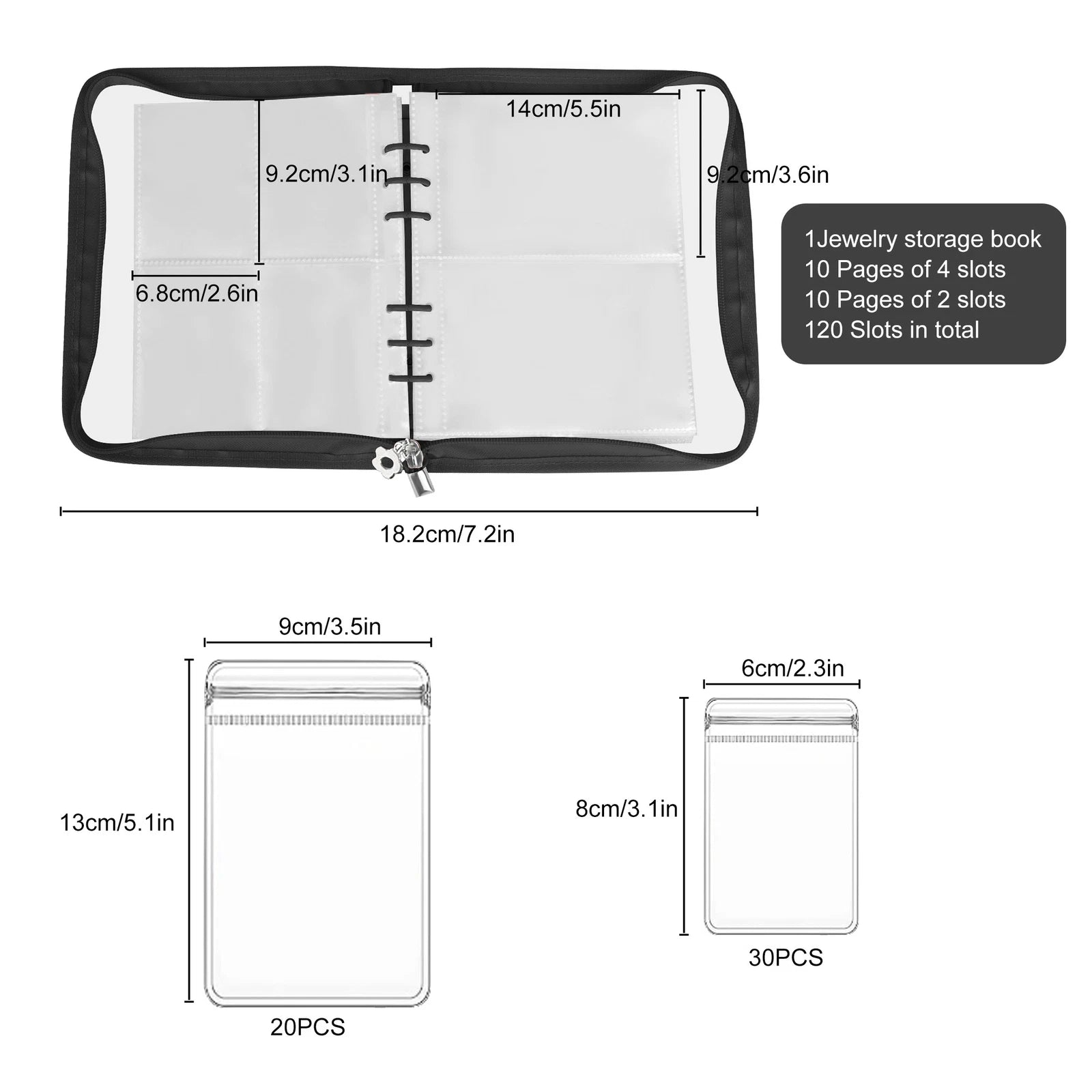 Transparent Jewelry Storage Book Set Travel Earring Organizer Album Bracelet Bag | eBay