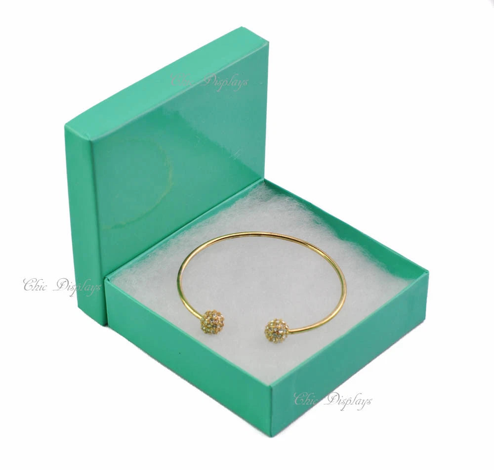 12pc Teal Gift Boxes Teal Cotton Filled Jewelry Boxes Green Bracelet Gift Boxes | eBay