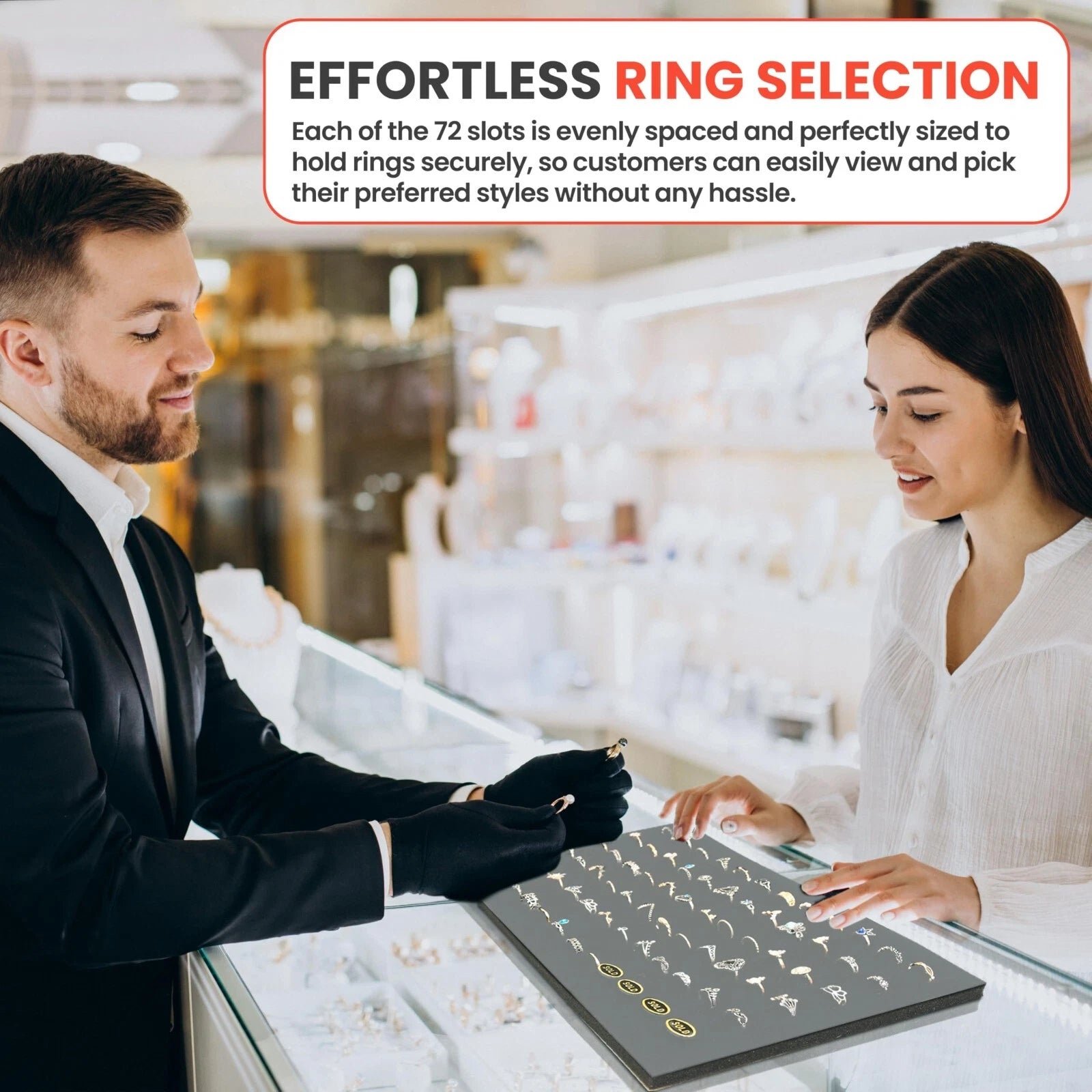 Novel Box 72 Slot Ring Earring Jewelry Tray Foam Velvet Liner in Various Colors | eBay