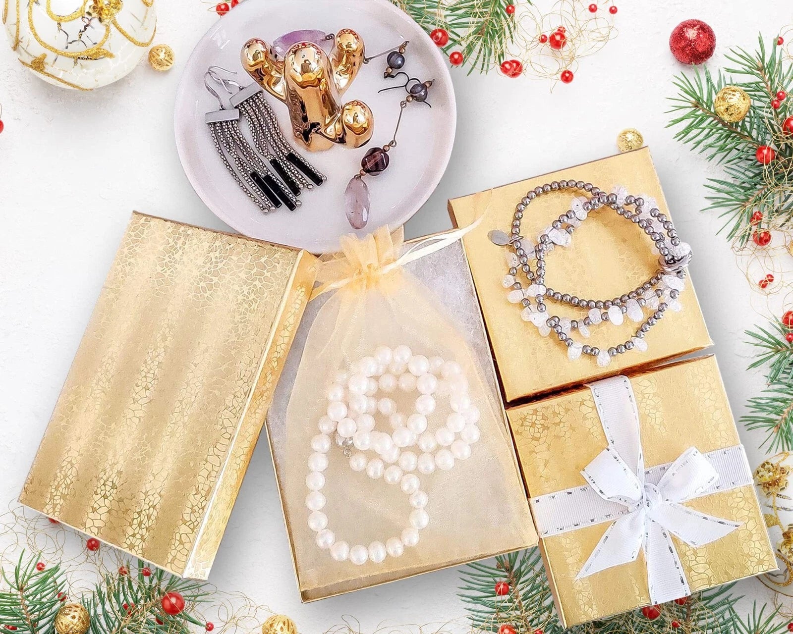 BULK 3.2x2.2x1 Cardboard #32 JEWELRY GIFT BOXES Cotton Fill Kraft Small Shipping | eBay