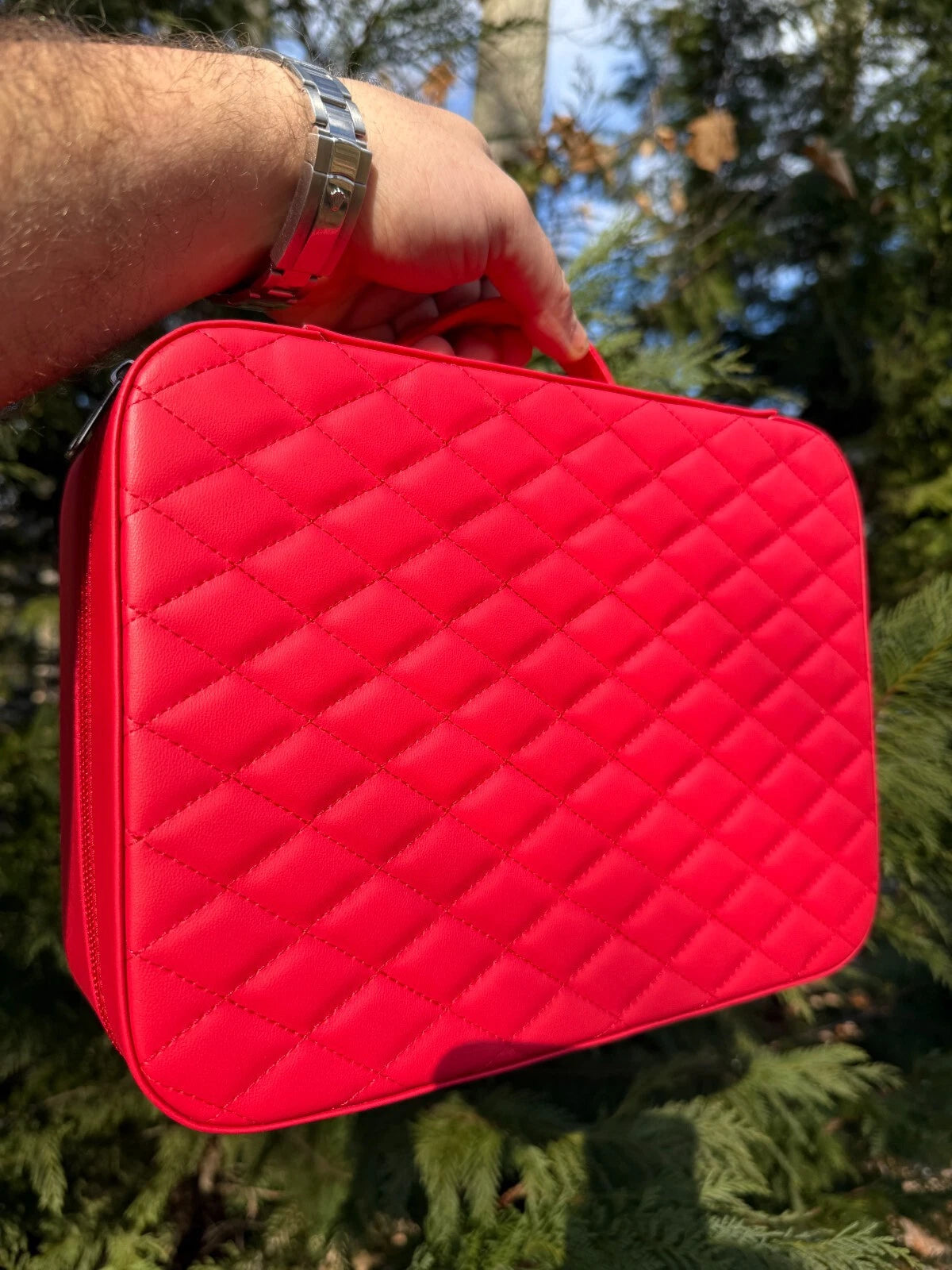 Harlembling Leather Travel Jewelry Box Case - Red | eBay