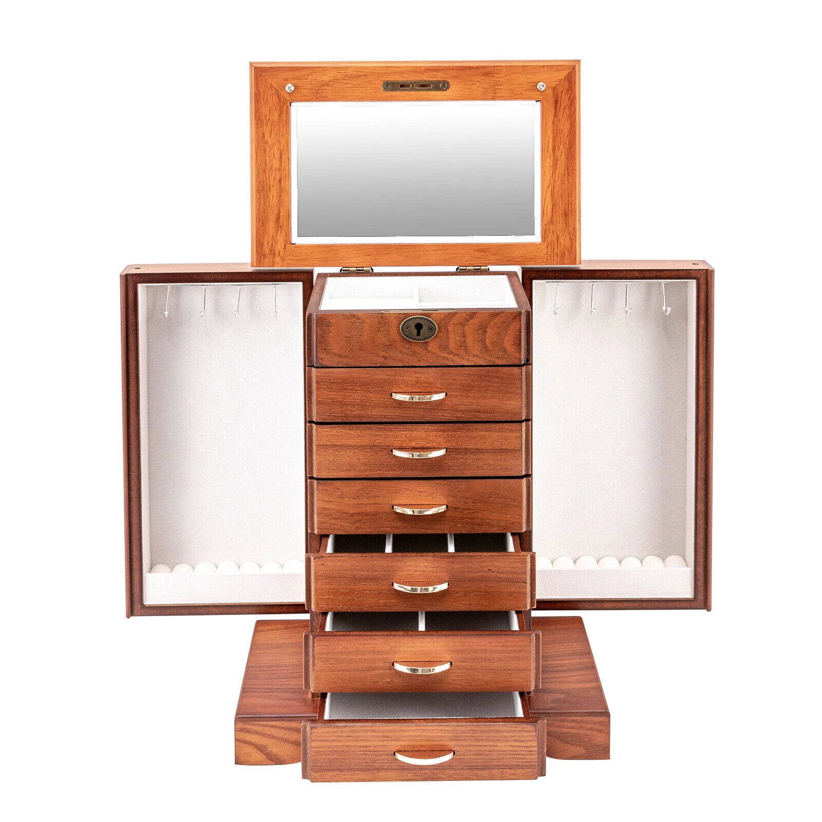 7 Layers Jewelry Storage Box Case Organizer Watch Ring Earrings Display Cabinet | eBay