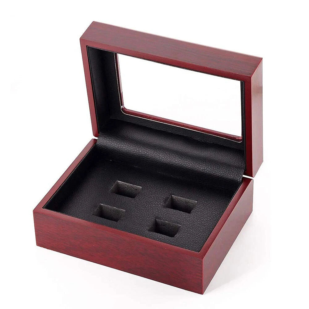 2/3/4/5/6 Championship Ring Display Box Wooden Collection Case Storage Holder | eBay