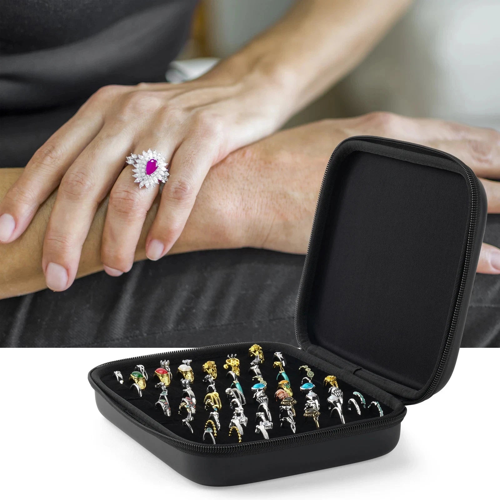 50 Slots Ring Organizer Storage Case Jewelry Ring Display Collector Only Box | eBay