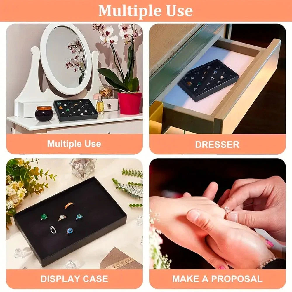 100 Slots Ring Holder Ring Organizer Stackable Jewelry Tray Display for Drawer | eBay