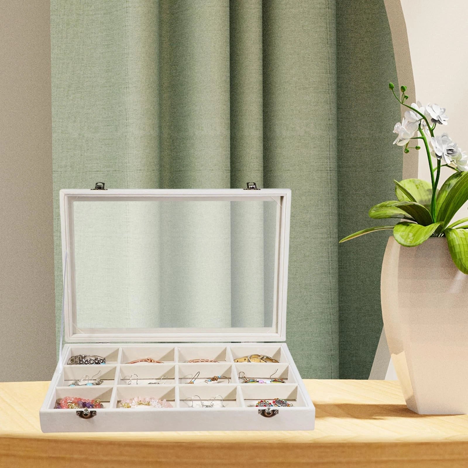 Jewelry Organizer Bracelet Organizer Storage Box 12 Grid Stackable Jewelry Tr... | eBay