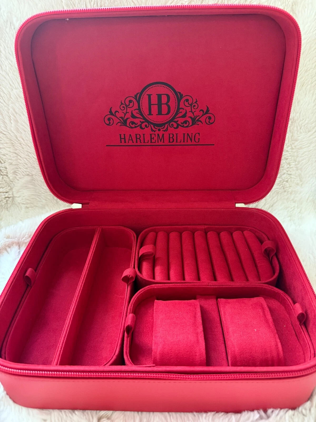Harlembling Leather Travel Jewelry Box Case - Red | eBay
