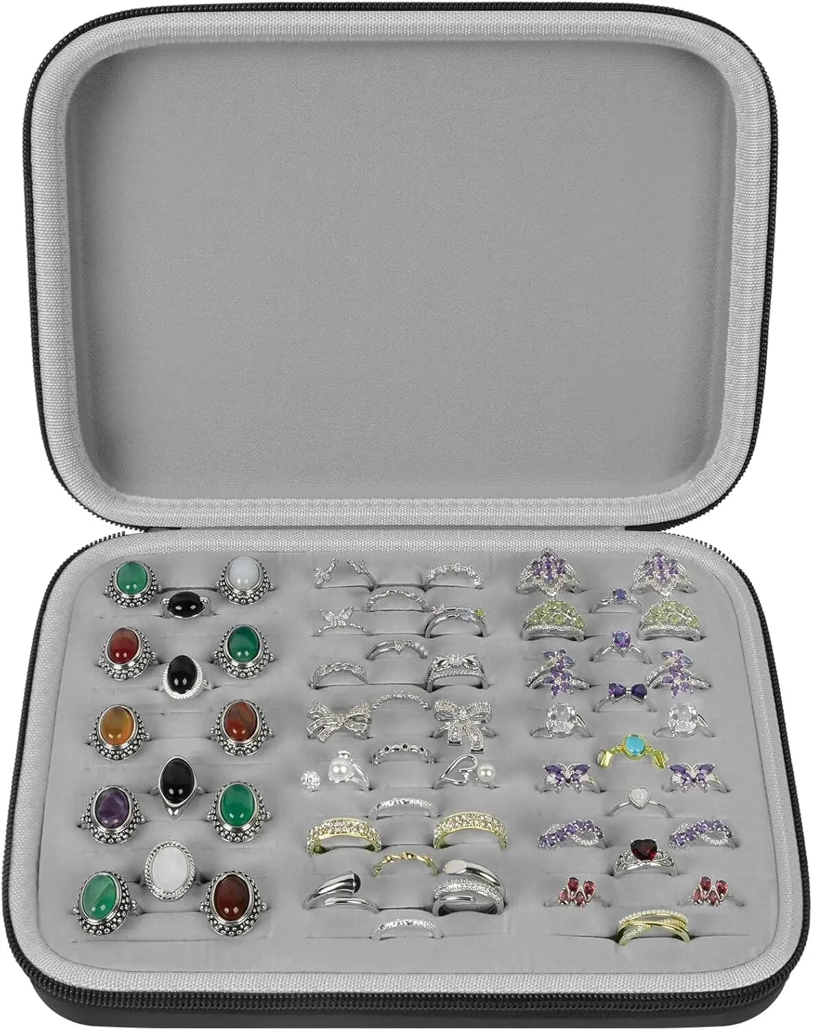 Ring Organizer Storage Case Jewelry Ring Display Collector Box 42 Slots Holder N | eBay