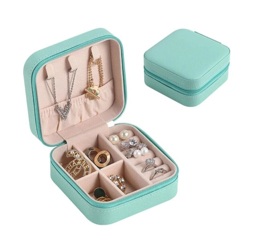 Portable Jewelry Box Organizer PU Leather Jewelry Ornaments Case Travel Storage | eBay