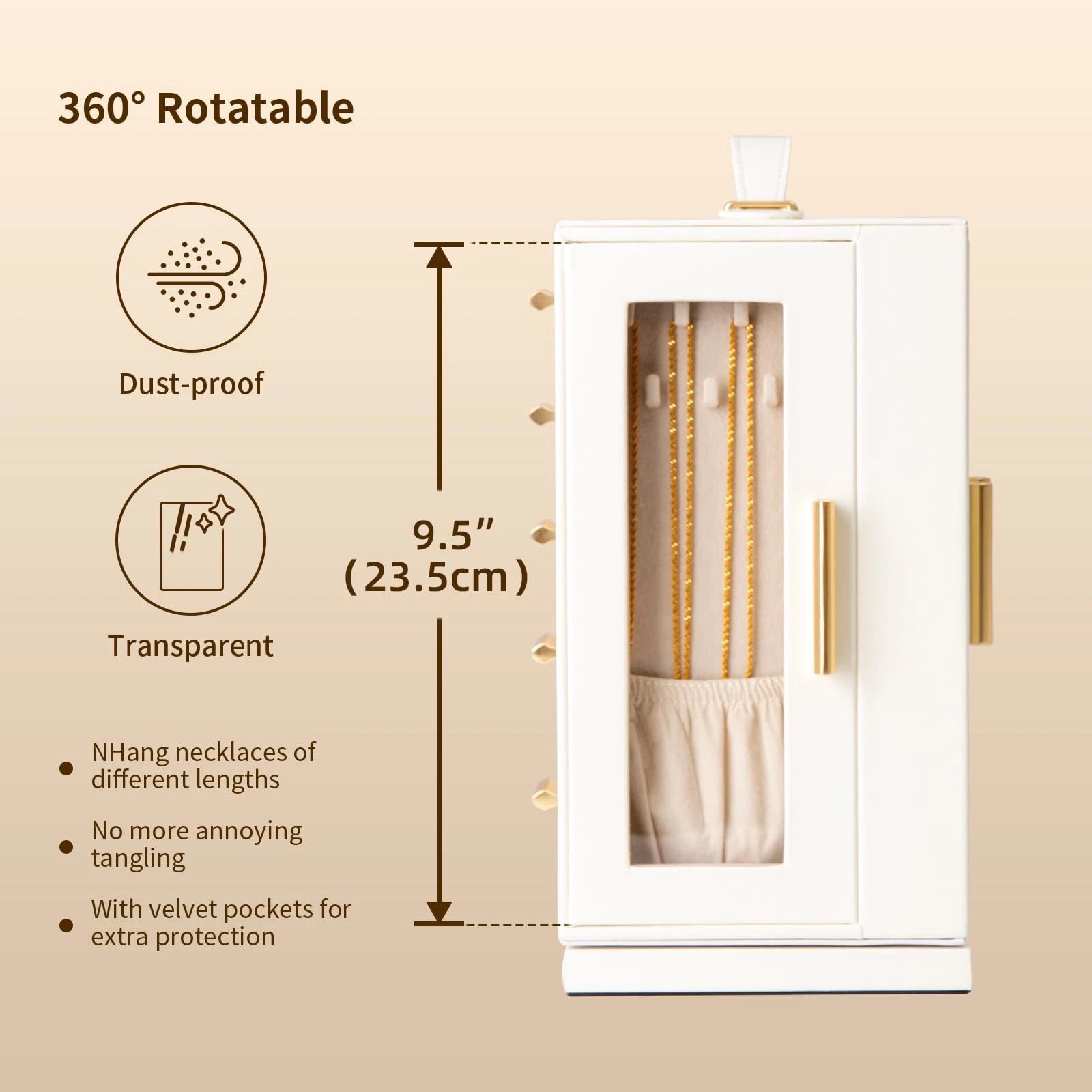 Jewelry Box 360° Rotating, Jewelry Storage Case with 5 Drawers, Jewelry Organ... | eBay