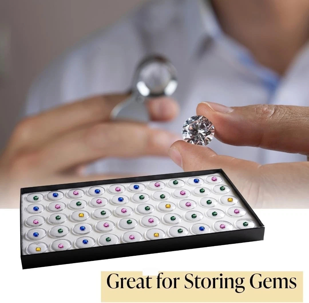 Novel Box Jewelry Tray Black Wood 8.25 x 14.75 x 1 + 50 Gem Jars & White Insert | eBay