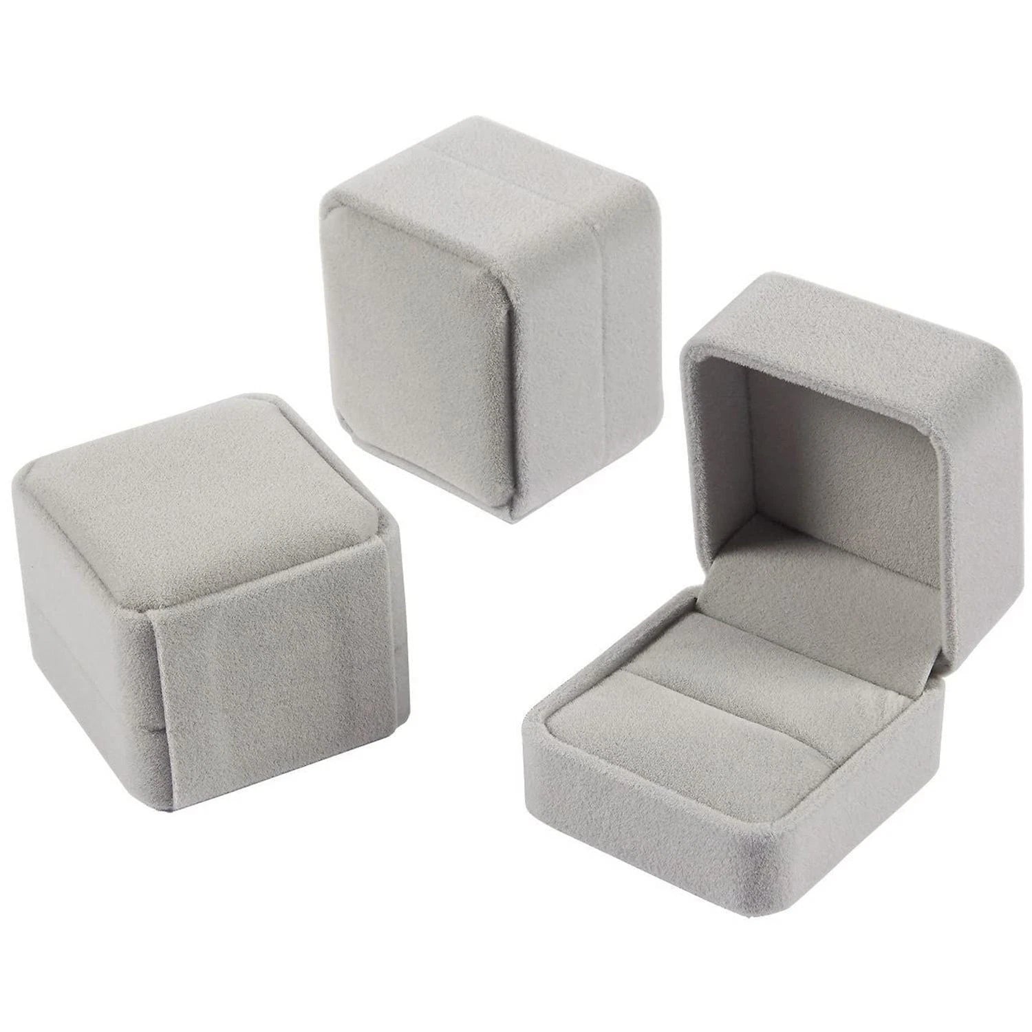 6 Pcs Jewelry Box Set, Velvet Gift Box & Single Ring Box Case for Proposal, Grey 843128164274| eBay